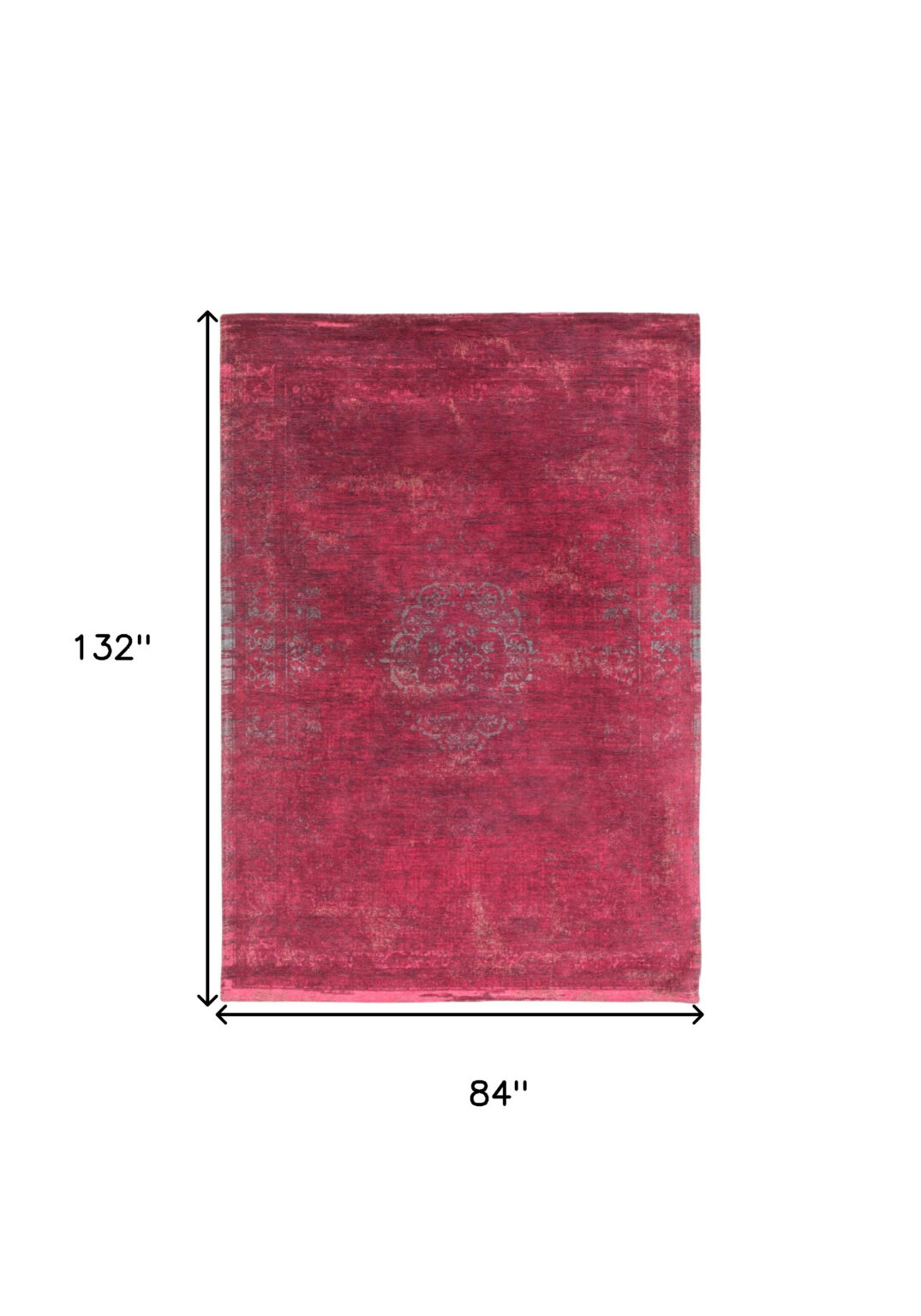 8' x 11' Gray and Pink Medallion Non Skid Area Rug