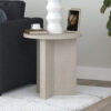 22" Alder White Wood Round End Table