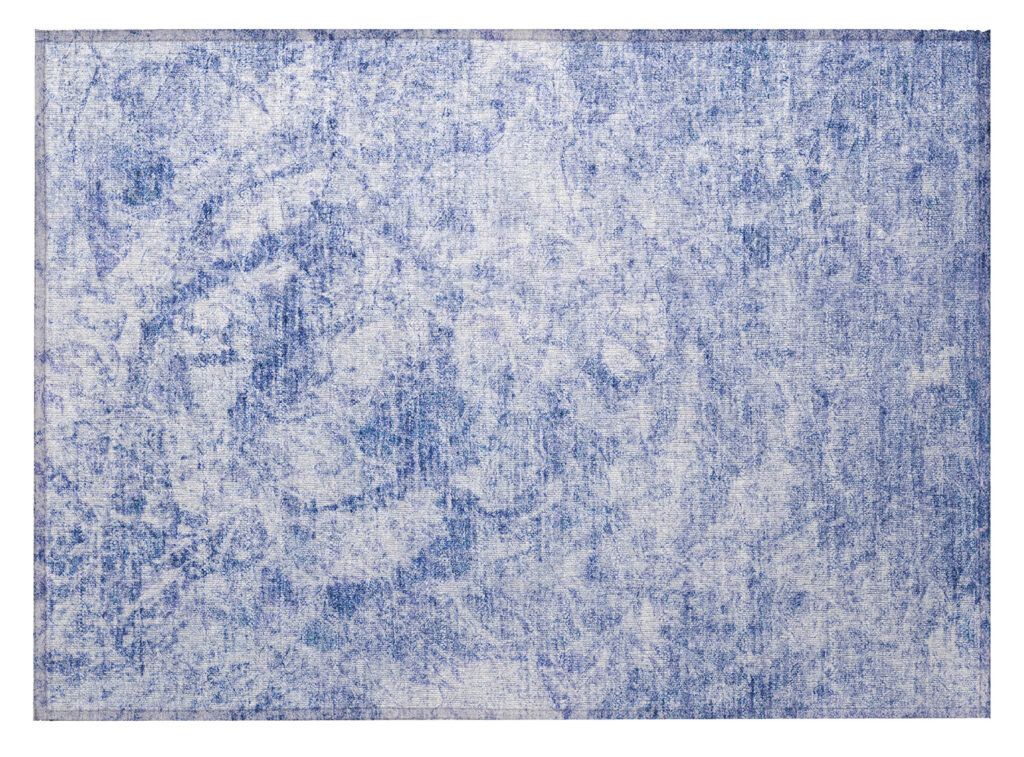2' X 3' Blue Abstract Washable Non Skid Indoor Outdoor Area Rug