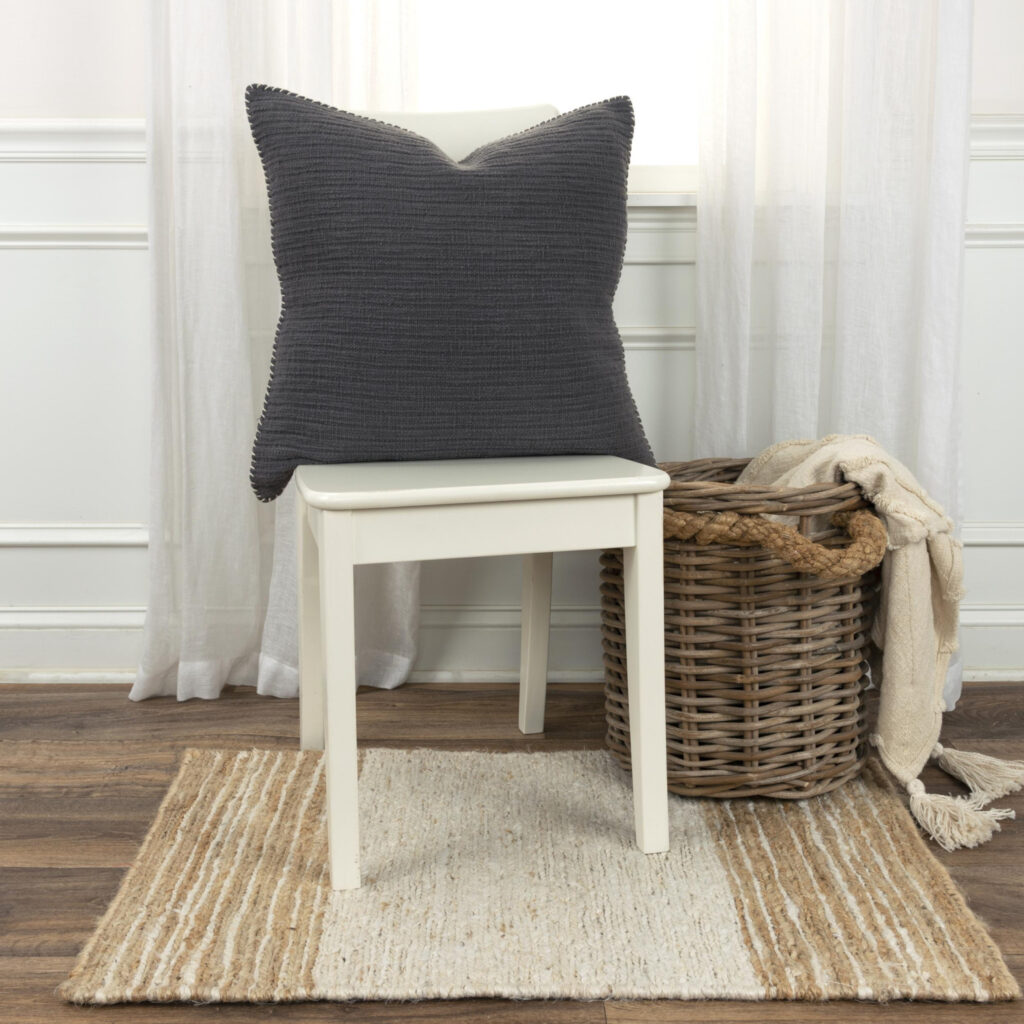 22" Charcoal Cotton Pillow