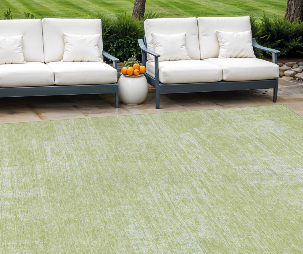 10' X 14' Sage Artichoke Green And Mint Green Abstract Washable Indoor Outdoor Area Rug