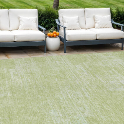 10' X 14' Sage Artichoke Green And Mint Green Abstract Washable Indoor Outdoor Area Rug