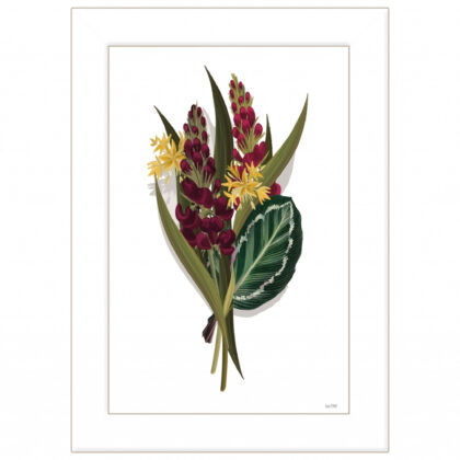 Tropical Sprig 2 White Framed Print Wall Art