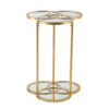 22" Gold Mirrored Glass Three Circle End Table