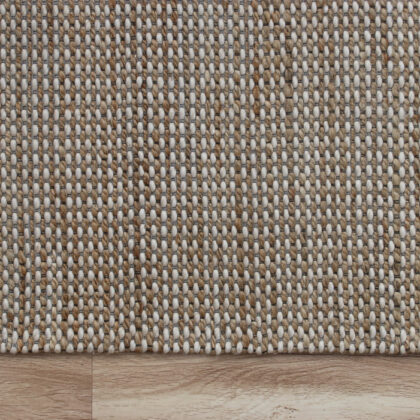 9' x 12' Beige Striped Hand Woven Area Rug