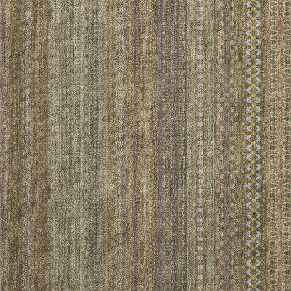 2' X 3' Khaki Striped Washable Non Skid Indoor Outdoor Area Rug