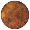 24" Medium Brown Burl Veneer Round End Table
