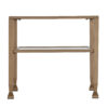 21" Gold Glass And Metal Square Coffee Table