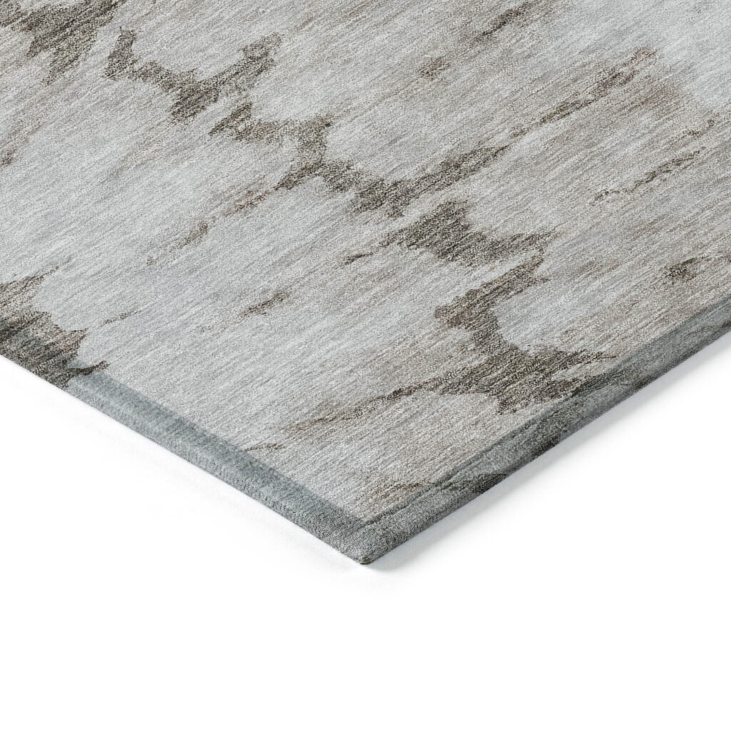 8' X 10' Taupe Khaki And Ivory Abstract Washable Indoor Outdoor Area Rug