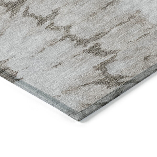 8' X 10' Taupe Khaki And Ivory Abstract Washable Indoor Outdoor Area Rug