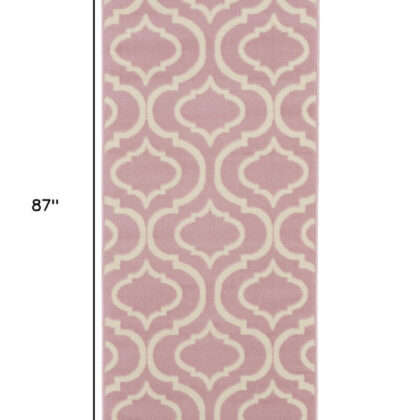 7' Gray Moroccan Power Loom Runner Rug