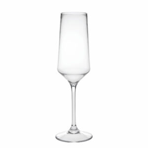 Set of Four Clear Tritan Plastic Stemmed Flutes