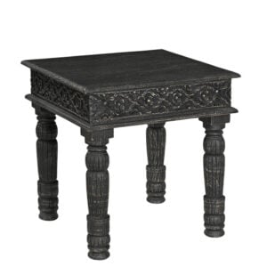 24" Black Solid Wood End Table