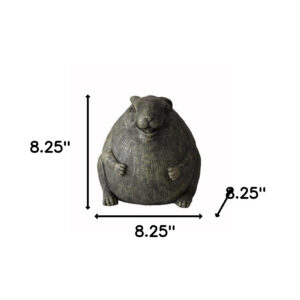 8" Antiqued Gray Chubby Rabbit Garden Statue