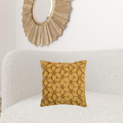 Yellow  Pinwheel Floral Petal Down Throw Pillow