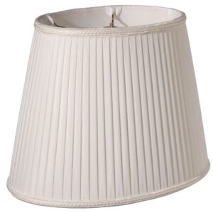10" White Oval Side Pleat Shantung Lampshade