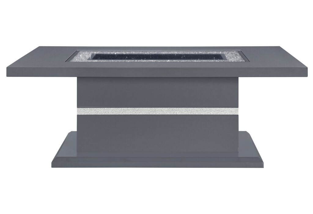 52" Dark Gray Wood And Faux Crystal Pedestal Coffee Table