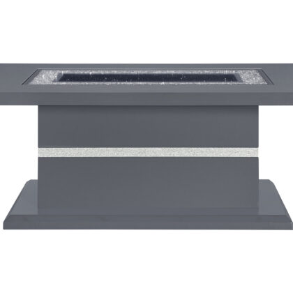 52" Dark Gray Wood And Faux Crystal Pedestal Coffee Table