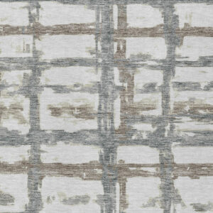 5' X 8' Silver Taupe And Gray Striped Washable Indoor Outdoor Area Rug