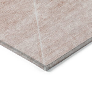 8' X 10' Salmon And Ivory Abstract Washable Indoor Outdoor Area Rug