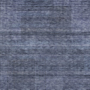 3' X 5' Navy Blue And Gray Striped Washable Indoor Outdoor Area Rug