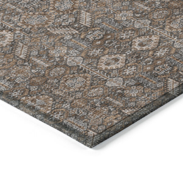 8' Runner Chocolate Floral Washable Non Skid Indoor Outdoor Runner Rug