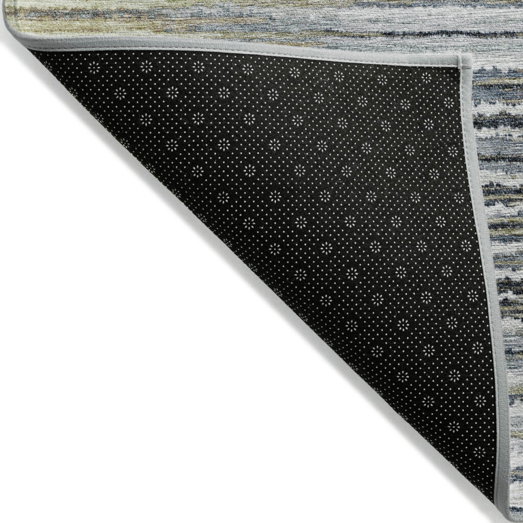 8' X 10' Beige Tan And Taupe Striped Washable Indoor Outdoor Area Rug