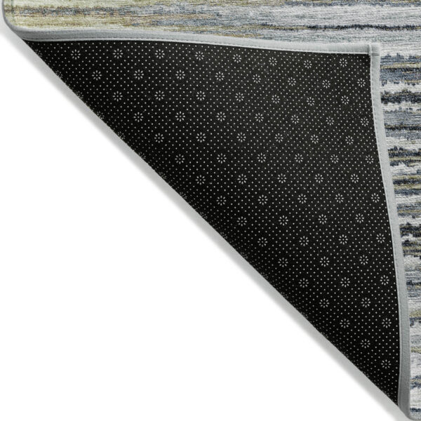 8' X 10' Beige Tan And Taupe Striped Washable Indoor Outdoor Area Rug
