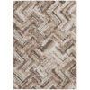 8' X 10' Brown Taupe And Tan Geometric Washable Indoor Outdoor Area Rug
