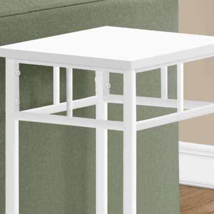 28" White End Table With Shelf