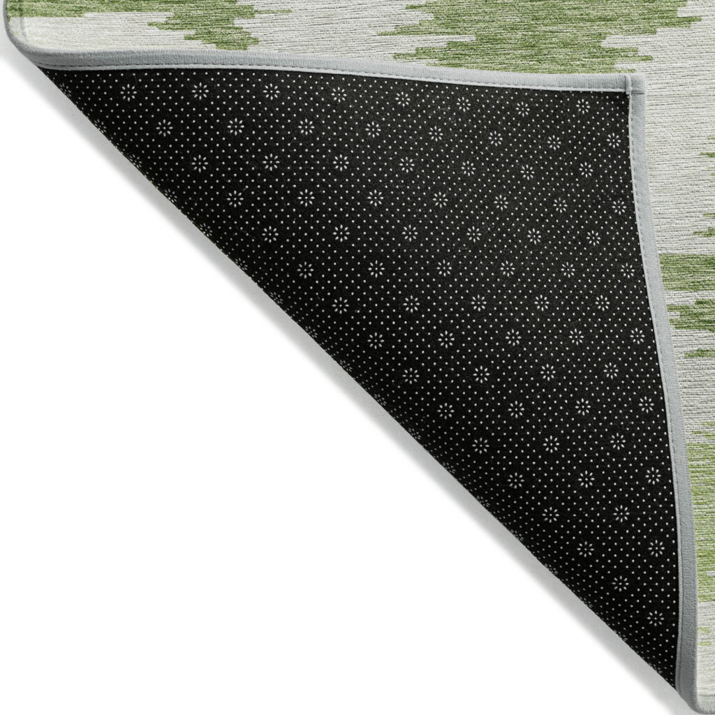 10' X 14' Olive Green And Beige Abstract Washable Indoor Outdoor Area Rug