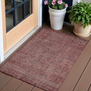 3' X 5' Orange And Copper Southwestern Washable Indoor Outdoor Area Rug