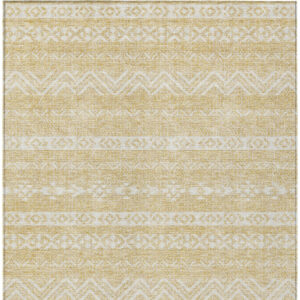 5' X 8' Gold And Beige Southwestern Washable Indoor Outdoor Area Rug