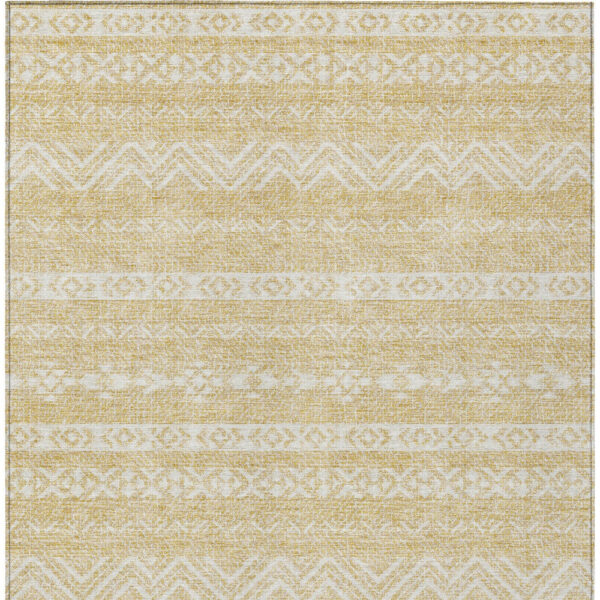 5' X 8' Gold And Beige Southwestern Washable Indoor Outdoor Area Rug