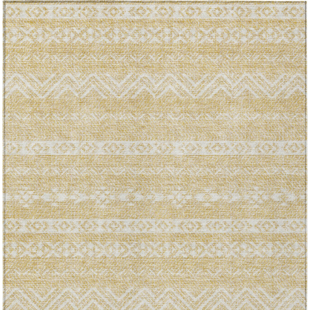 5' X 8' Gold And Beige Southwestern Washable Indoor Outdoor Area Rug