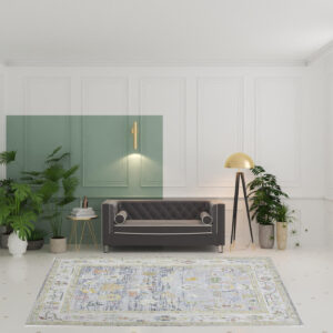 8' x 10' Blue Floral Power Loom Area Rug