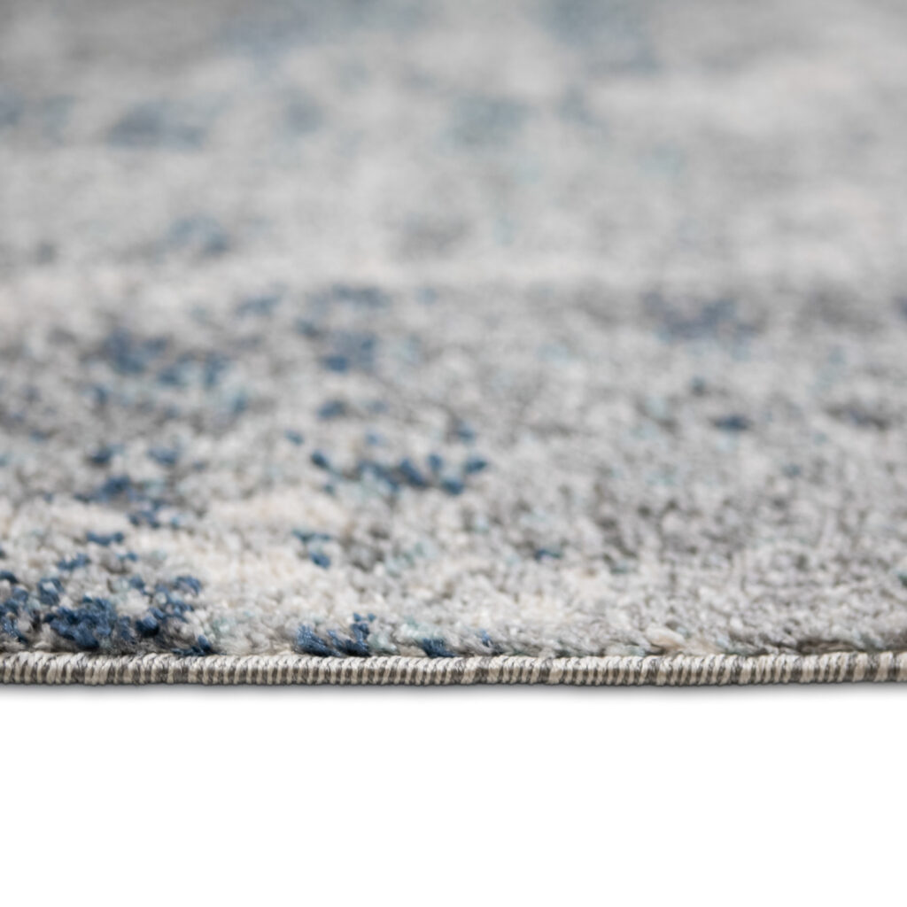 8' x 10' Blue and Gray Abstract Power Loom Area Rug