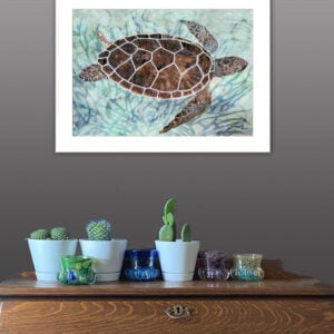 Sea Turtles Collage 1 [1] White Framed Print Wall Art