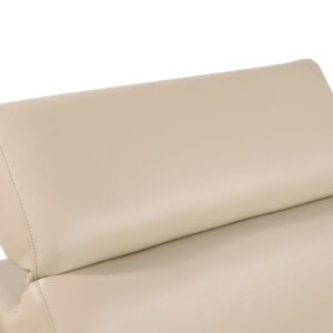 89" Beige And Silver Leather Sofa