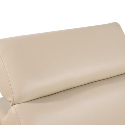 89" Beige And Silver Leather Sofa