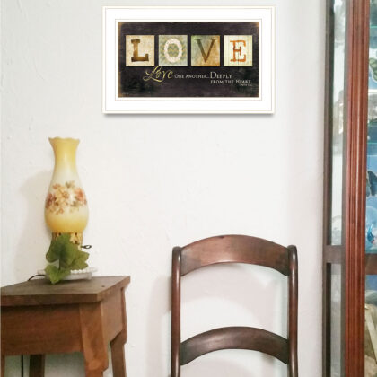 Love One Another 1 White Framed Print Wall Art