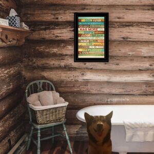 Dog Rules 4 Black Framed Print Wall Art