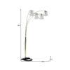 84" Gold Four Light Tree Floor Lamp With Clear Glass Novelty Shade