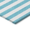 8' X 10' Teal and White Striped Washable Indoor Outdoor Area Rug