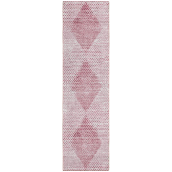 8' Runner Merlot Geometric Washable Non Skid Indoor Outdoor Runner Rug