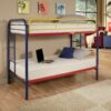 78" X 41" X 60" Twin Over Twin Rainbow Metal Tube Bunk Bed