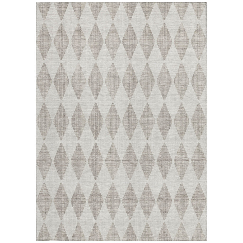 10' X 14' Beige Geometric Washable Indoor Outdoor Area Rug