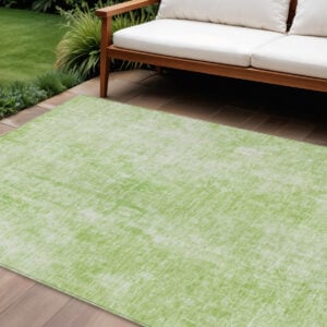 10' X 14' Green Abstract Washable Indoor Outdoor Area Rug