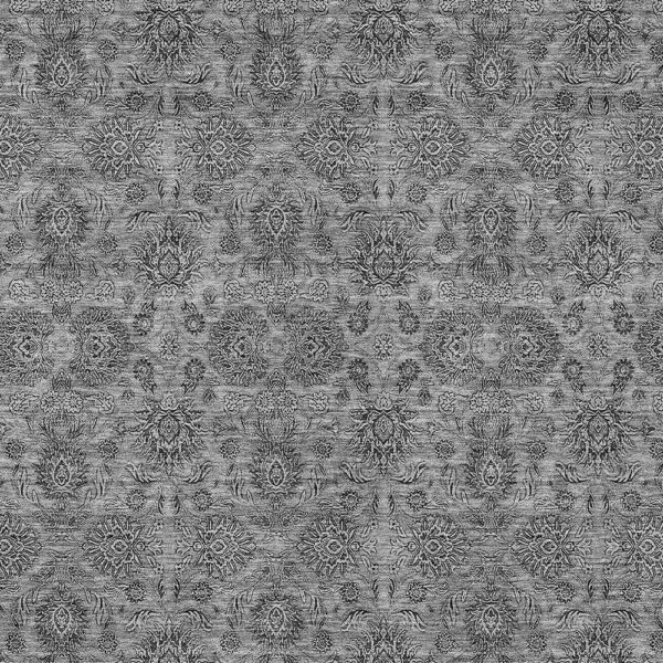 5' X 8' Gray Silver And Charcoal Floral Washable Indoor Outdoor Area Rug