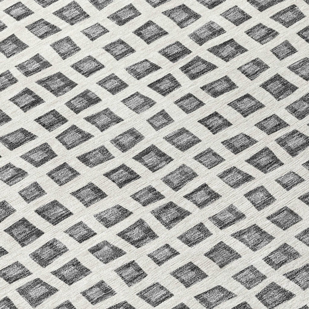 10' X 14' Gray Charcoal And Silver Geometric Washable Indoor Outdoor Area Rug